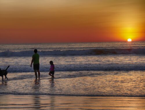 Beaches of Puerto Lopez sunset, Ecuador