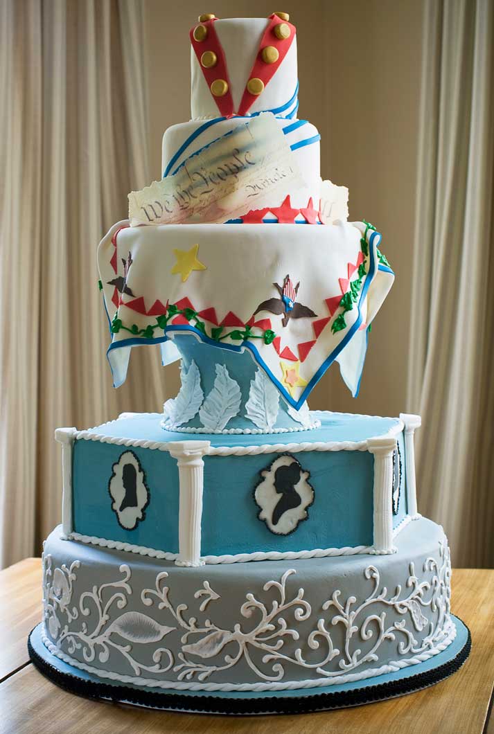 patriotic anniversary cake for American Spirit Magazine by celebrity cake decorator Jay Qualls