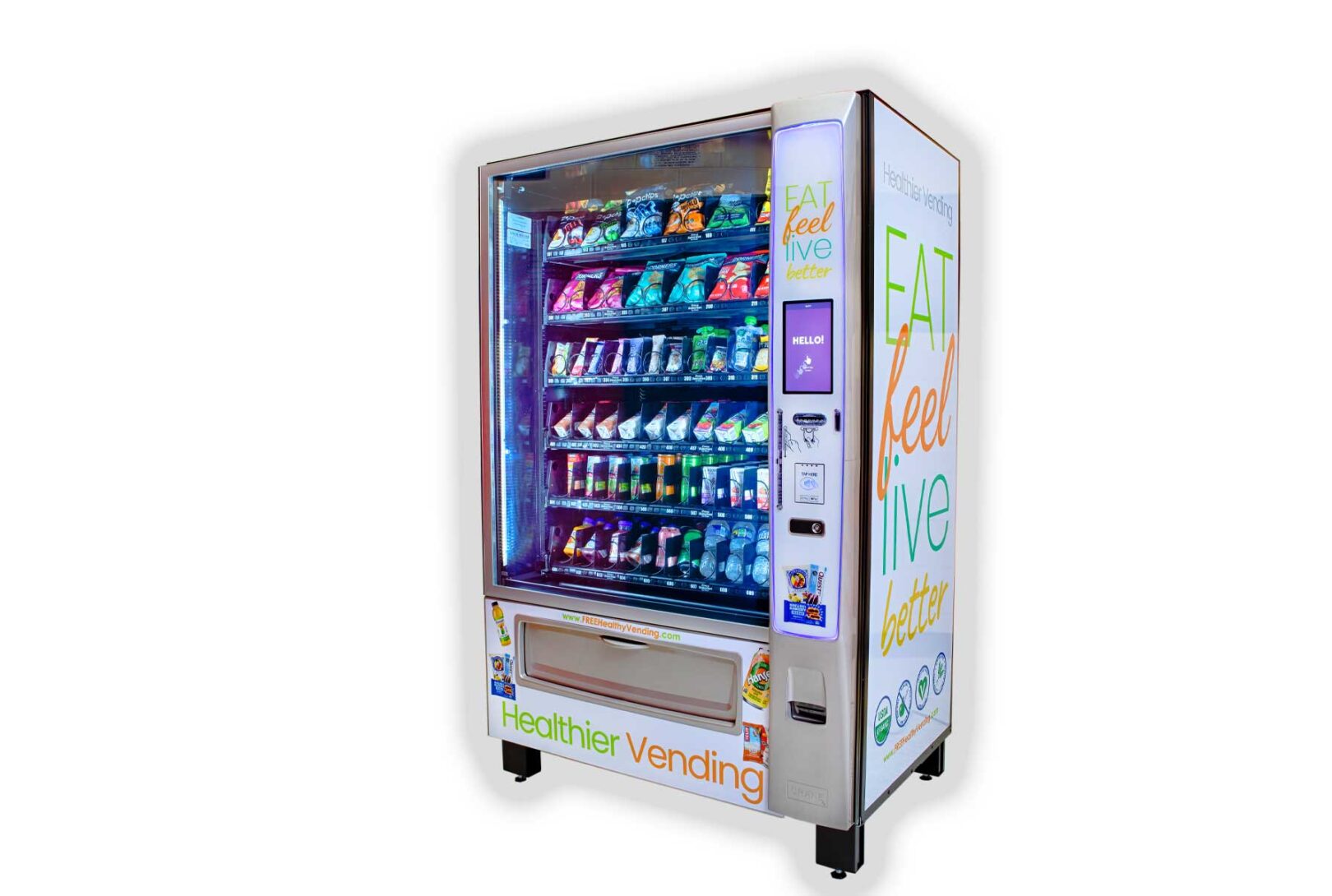 A vending machine with a lot of different items on it.