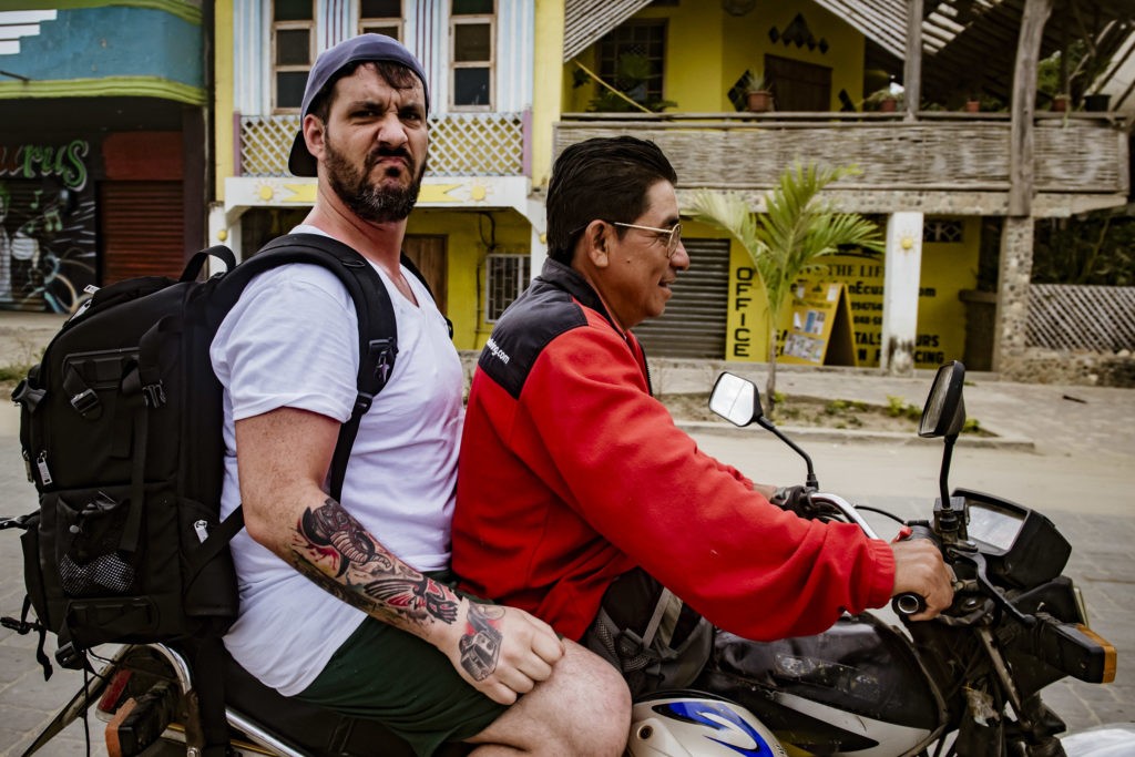 Eric gets a ride from a local.